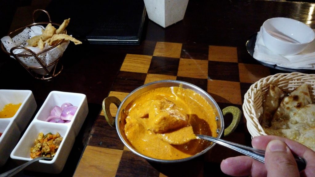 Butter chicken at Ganesha Indian restaurant in Sanur