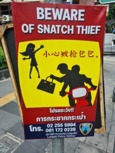 Bangkok Travel Dangers - Bag Snatching