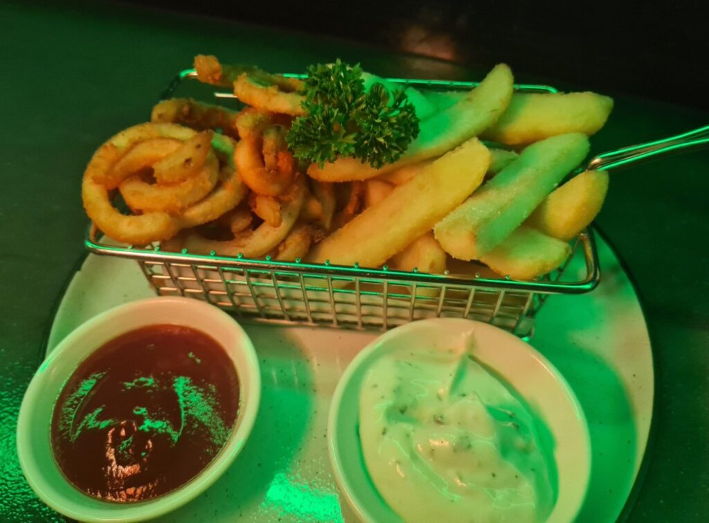 Mixed Fries Food at Aire Rooftop Bar Bangkok