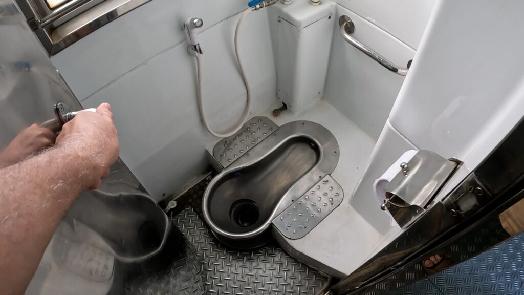 Squat Toilet on Train from Bangkok to Hua Hin